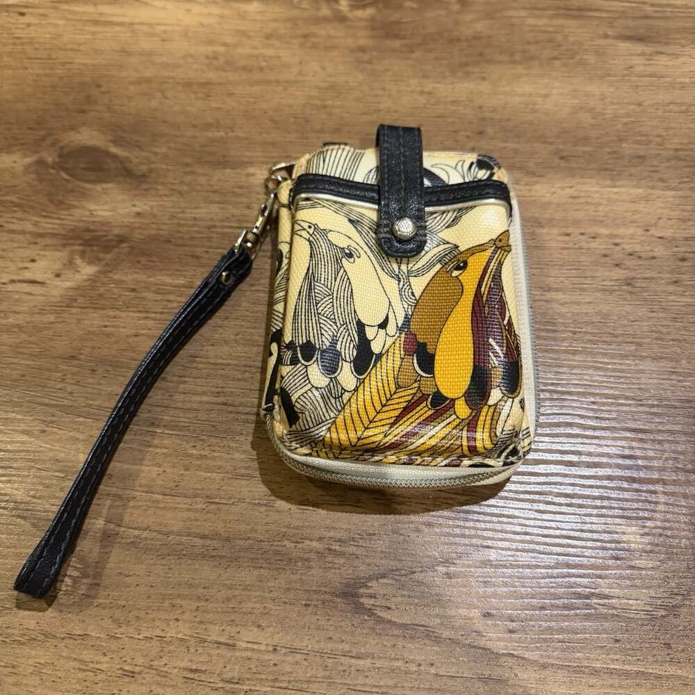 Sakroots Artist Circle Smartphone Wristlet Peace Neutral Bird Wallet